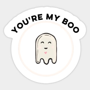 Cute ghost you're my boo Sticker